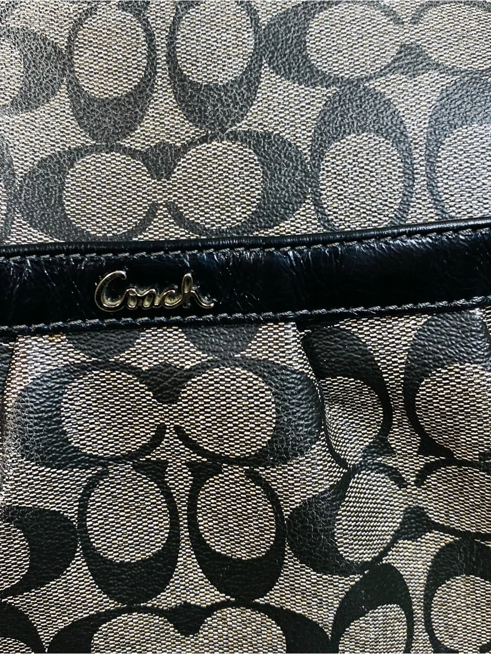 Coach Signature Coated Canvas Baby Diaper Messenger Bag Black Gray F18373
